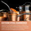 Ensemble de batterie de cuisine antiadhésive en cuivre martelé de 10 articles avec poignées Stay Cool allant au four et au lave-vaisselle Gotham Steel