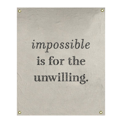 Tapisserie quote « impossible à écrire » en polyester