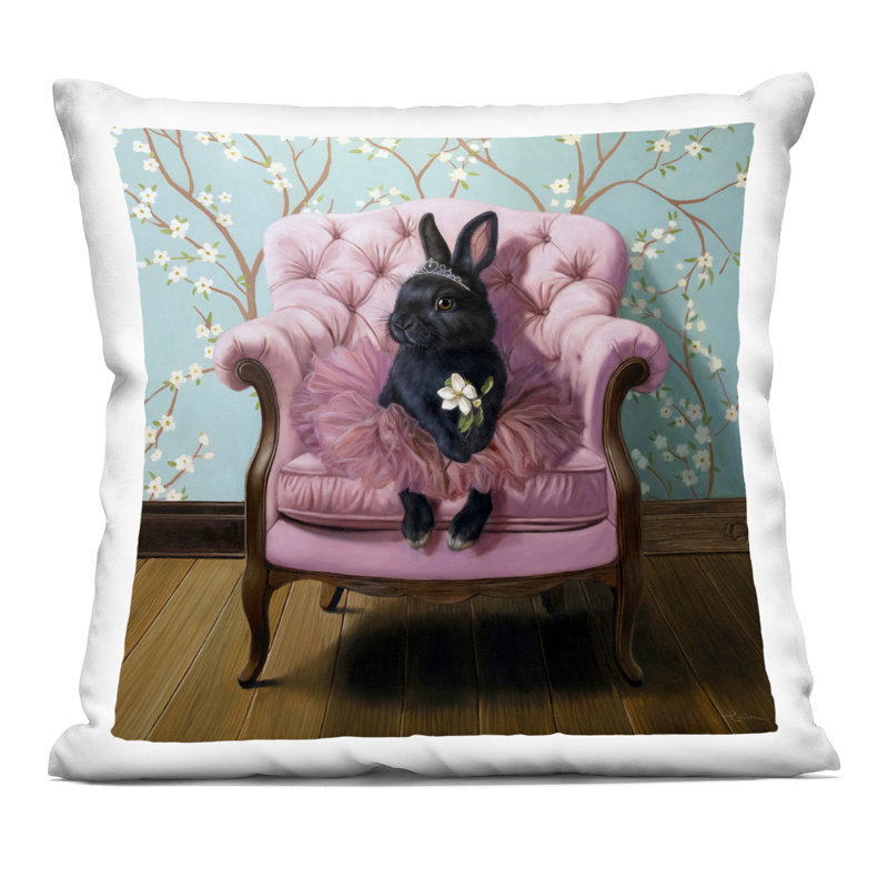 Coussin dÃ©coratif imprimÃ© Â« Lapin ballerine en tutu Â», crÃ©ation de Lucia Heffernan
