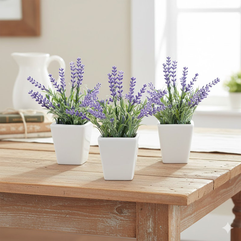 Arrangement floral lavande artificiel en pot