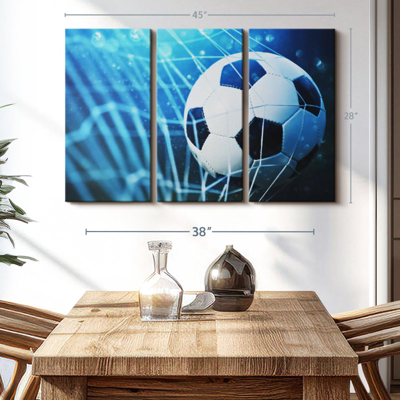 "But dans le soccer" sur, H 28 po x l 45 po x P 1,25 po