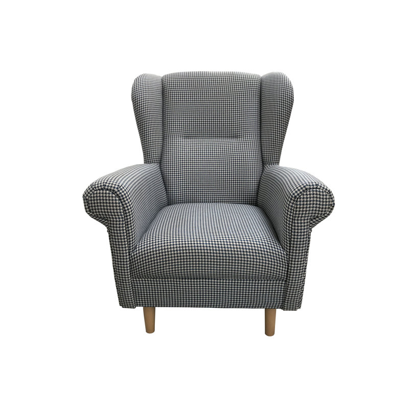 Upholstered Armchair, Black/White