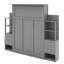 Lit escamotable double avec tablettes, tiroirs et DEL-1428943474