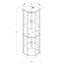 Vitrine de coin éclairée à 6 tablettes avec tablettes réglables en verre trempé et dossier en miroir, chêne (ampoule E26 non incluse)-1727393043