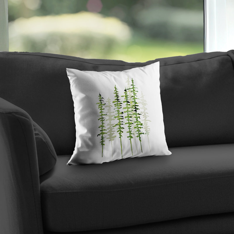 Slim Trees Throw Pillow - Poly Twill Home Decor Accent Pillow