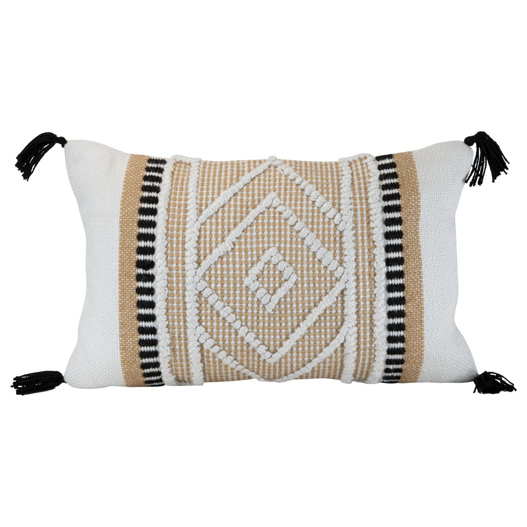 Hand Woven Decorative Outdoor Rectangular Pillow Cover & Insert Foreside Home & Garden