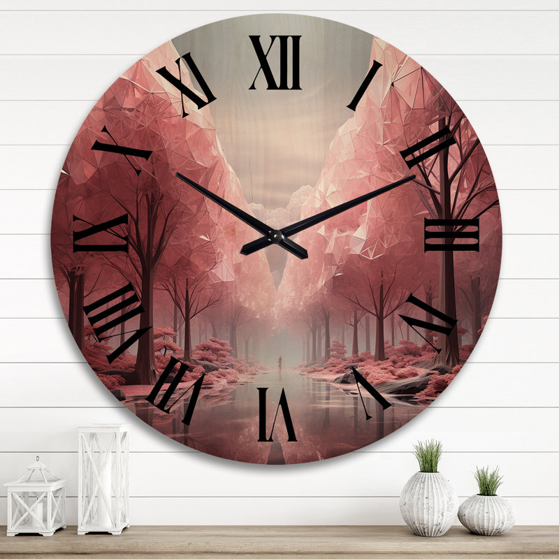 Horloge murale en bois massif Riveria, Très grand