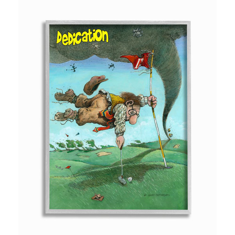 « dévouement amusant golf drawing sports design » par gary patterson-impression sur dessin, H 20 po x l 16 po