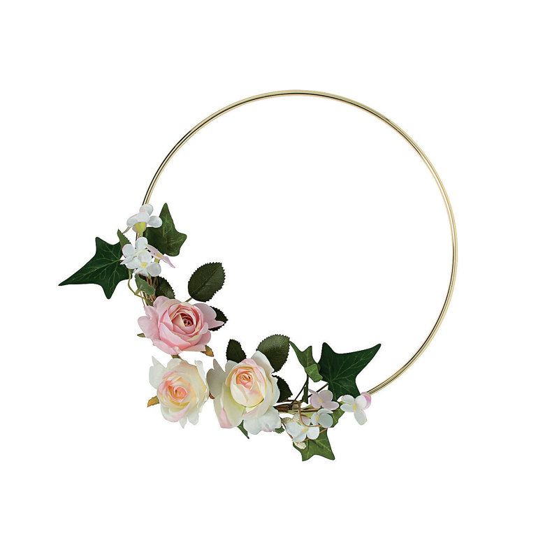 Faux Peony Metal 13'' Wreath