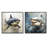 Grey Shark Shadows I - Coastal Animal Wall Art Prints Set Of 2-212735984-212735985