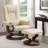 Leather Heated Massage Recliner Chair with Ottoman-1545968109