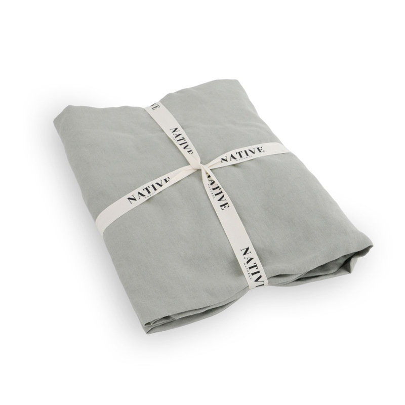 100% Linen Machine Woven Fitted Sheet, Single (3'), Grey