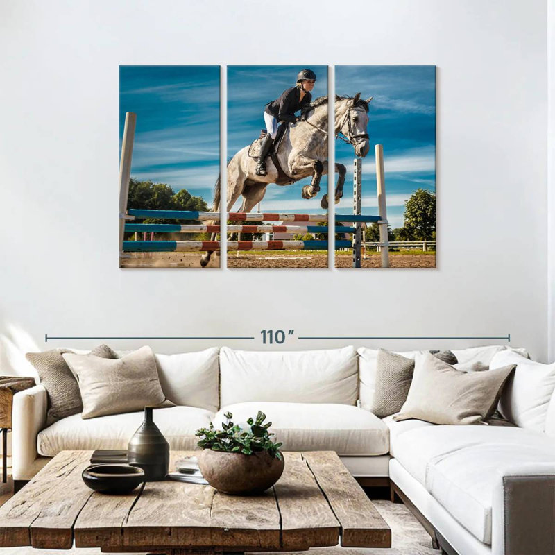 Sireci Equestrian In Action, 48" H x 74" W