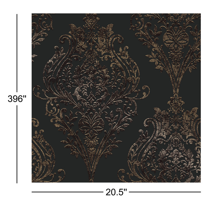 Papier peint Kwon Damask, Gris anthracite