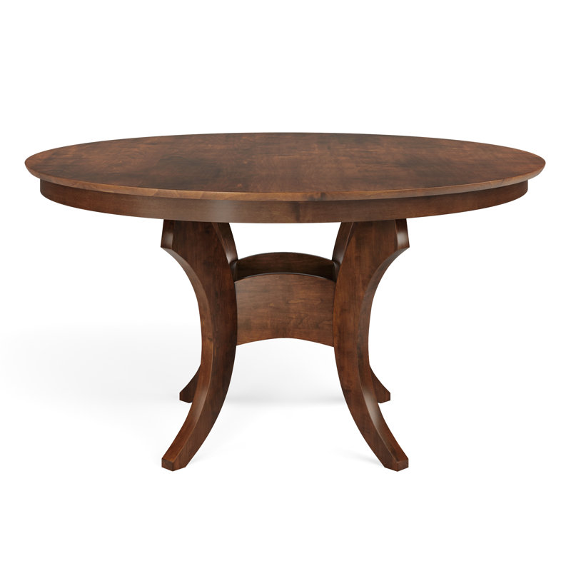 Maple Round Solid Wood Dining Table, Walnut, 42" L x 42" W