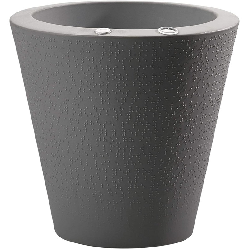 Self-Watering Dot TruDrop Plastic Pot Planter, 20" H x 20" W x 20" D, Dark Gray