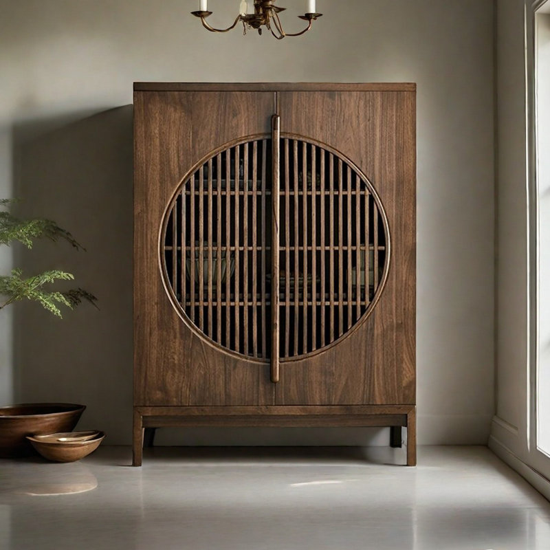 Armoire d'appoint à double porte en noyer noir