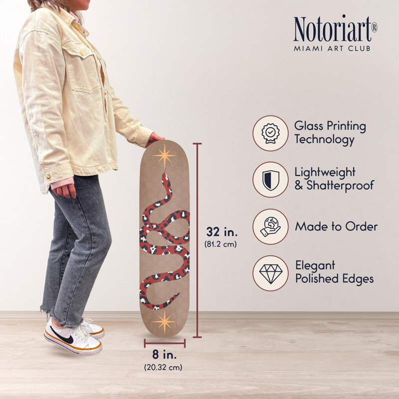 «Modern Western Skateboard», ensemble d'art mural en acrylique par Notoriart, 2 panneaux, 8 x 32, Wild West, Far ouest