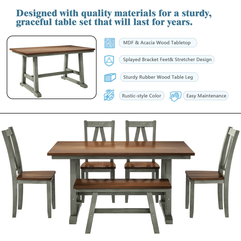 Tranel Double Pedestal Dining Set, Natural/Green, Natural/Green