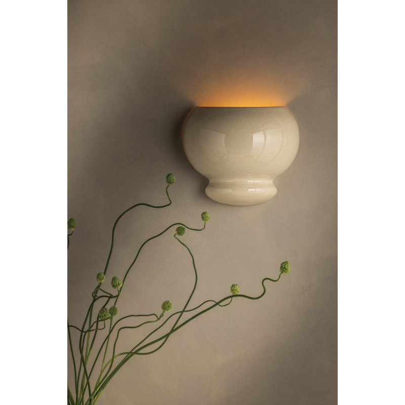 Pia 1 Light Wall Sconce by Hilary Matt for Mitzi, Aged Brass and Ceramic Butter Crackle