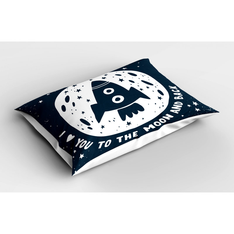 Blue/White Polyester Microfiber Piece Sham, Twin