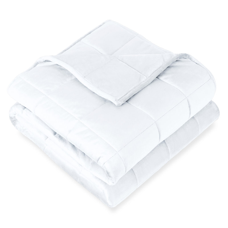 Couverture pondérée Minky, l 40 po x L 60 po, 10 lb, Blanc