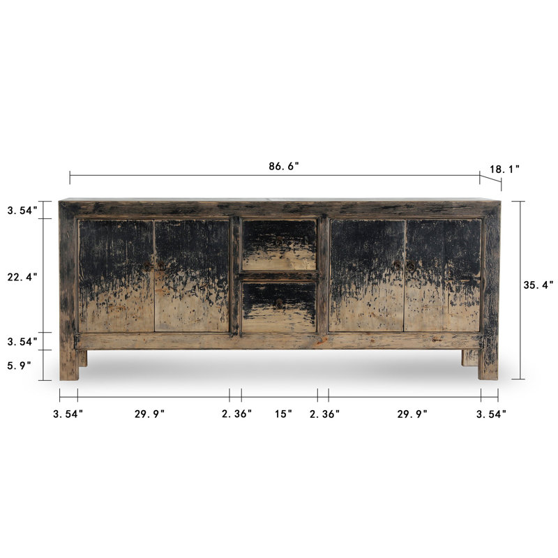 87'' W Buffet, Black