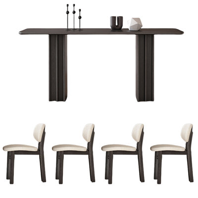 French retro simple rectangular dining table set