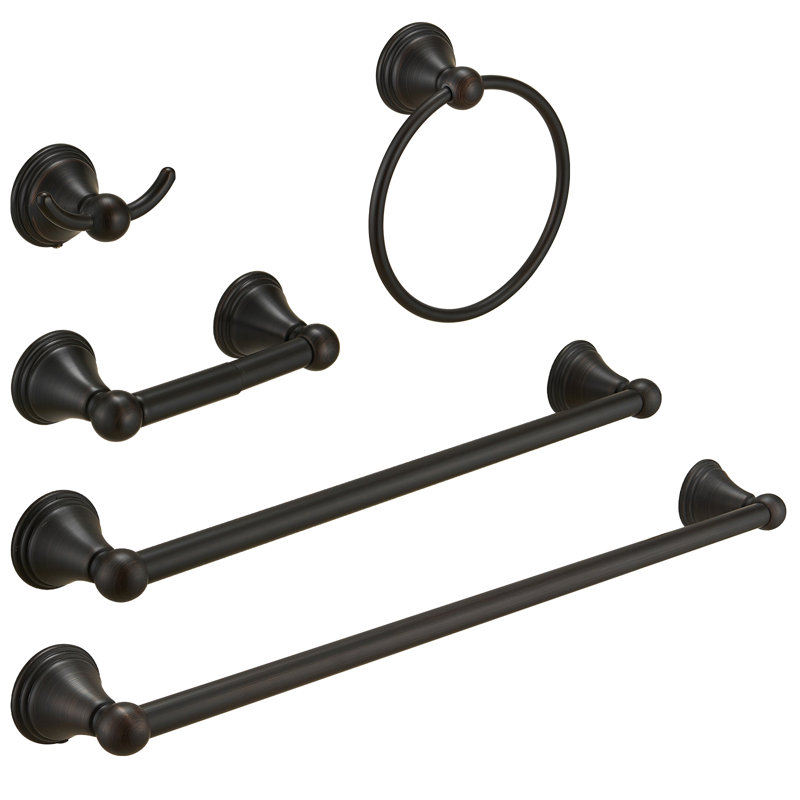 Oil-Rubbed Bronze 5-Piece Bathroom Hardware Set