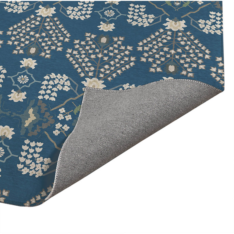 Tapis de cuisine léger antidérapant Tilly, Rectangle 4pi x 6 pi, Bleu denim