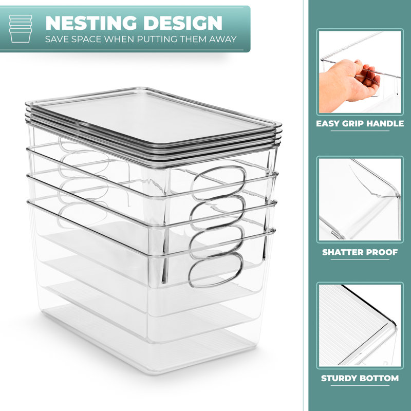 Clear Acrylic Stackable Storage Bins with Lids - 8 Pack