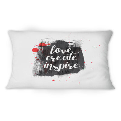 Love Create Inspire - Traditional Printed Throw Pillow