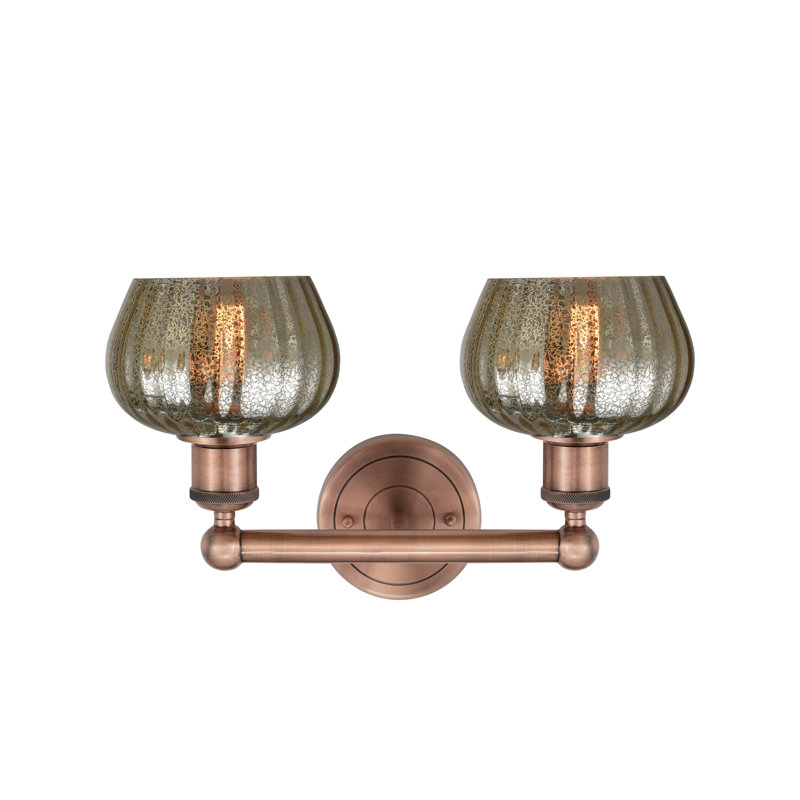 Éclairage pour meuble-lavabo à 2 lumières, Cuivre antique, Mercurisé