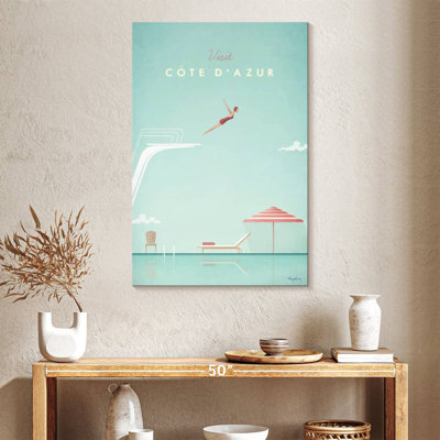 Affiche de voyage rétro Aime Cote D'Azer