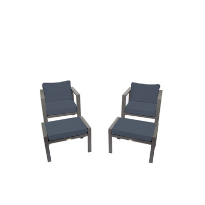 Lakeview Patio Chair with Cushions and Ottoman