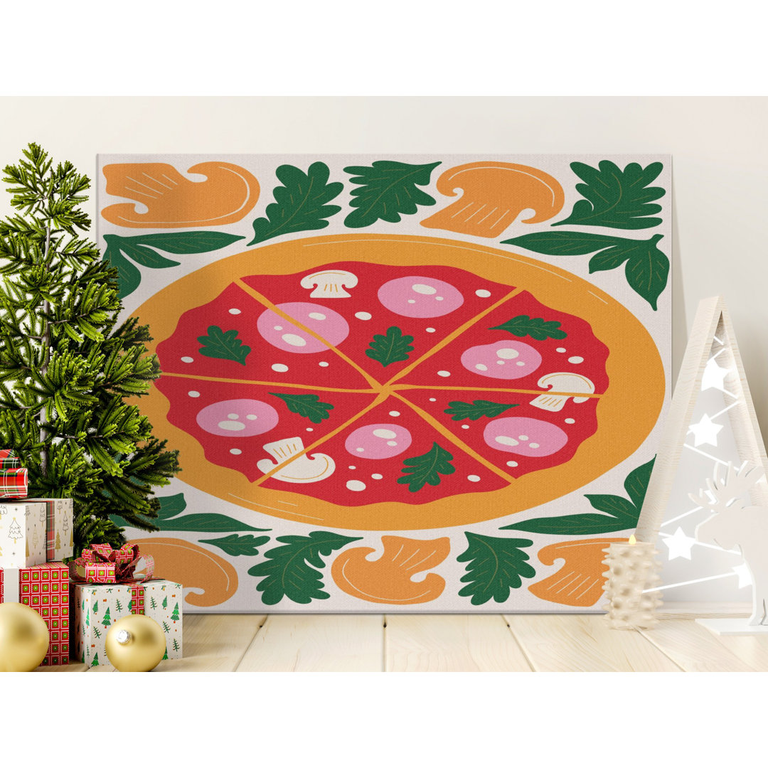 Retro Pizza Food Art Canvas Print
