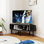 Curved Corner Tv Stand, Mid-century Modern Television Console With Storage, Corner Media Stand For Living Room, Bedroom, Space-saving