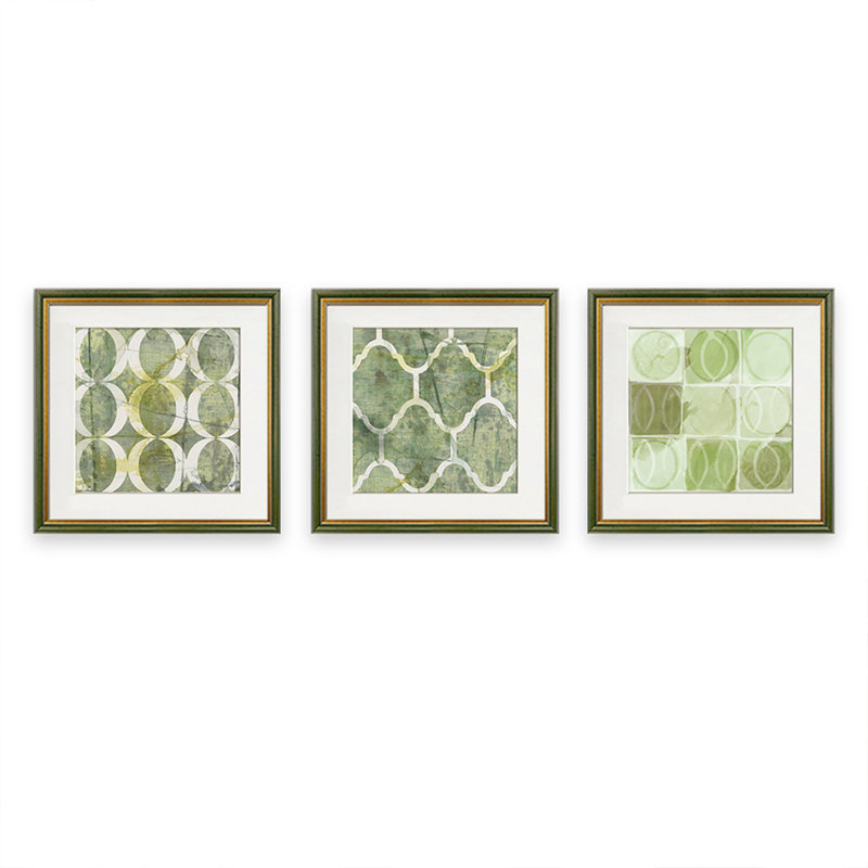 Ensemble de 3 pièces d'art mural Mid-Century, H 23,62 po x l 23,62 po
