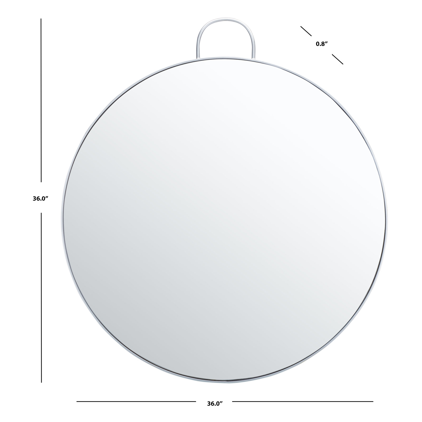 Kathy Metal Round Wall Mirror, Silver