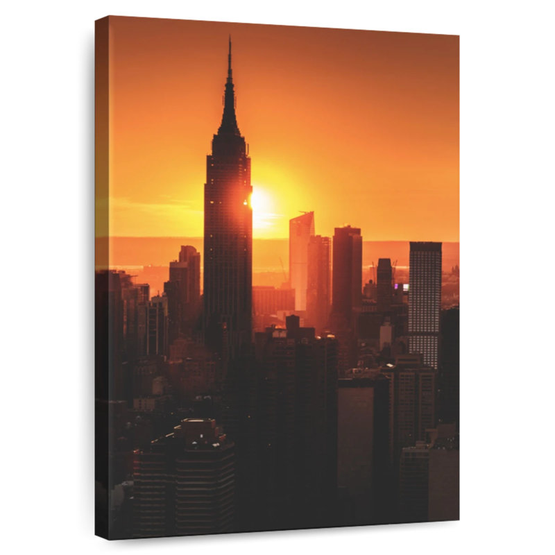 New York Sunset Silhouettes, 51" H x 34" W