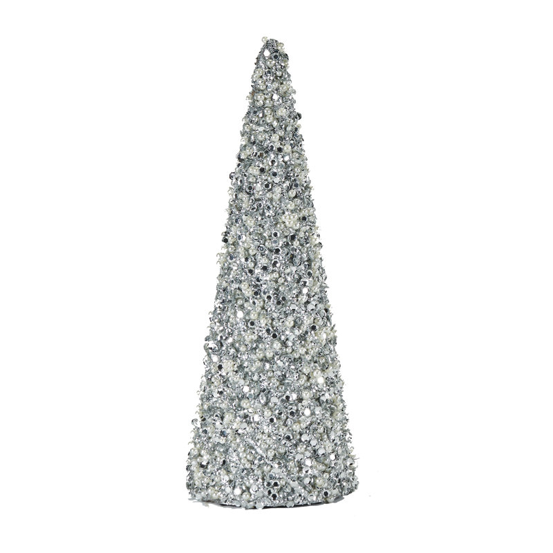 Arbre de Noël artificiel 11,8 "à paillettes, Argent