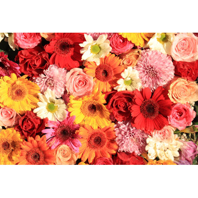 Colorful wedding flower arrangement 1 Piece Wrapped Canvas Wall Art