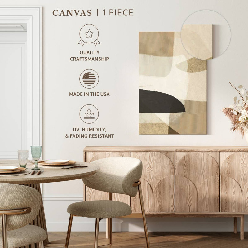 Avery Beige Earth Tone Curves, 51" H x 34" W