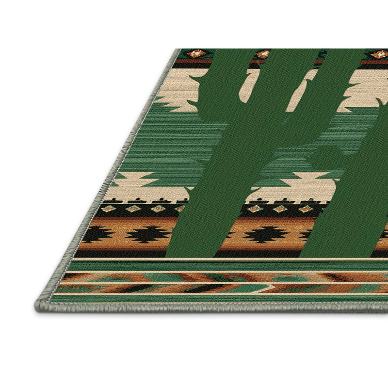  Tapis lavable Cactus Saguaro Southwestern, Rectangulaire 2 pi x 3 pi