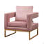 Fauteuil d'appoint contemporain rembourré, rose-149088788