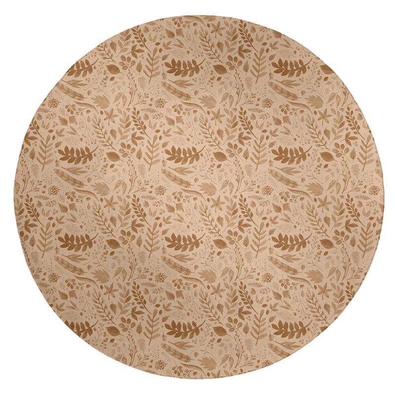 Chenille Floral Indoor Rug, Round 5'