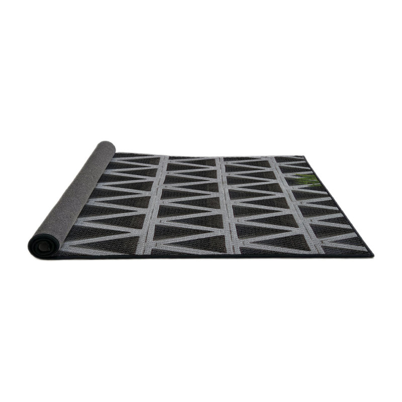 Tapis gris à motif géométrique Klatt, Rond 8 pi