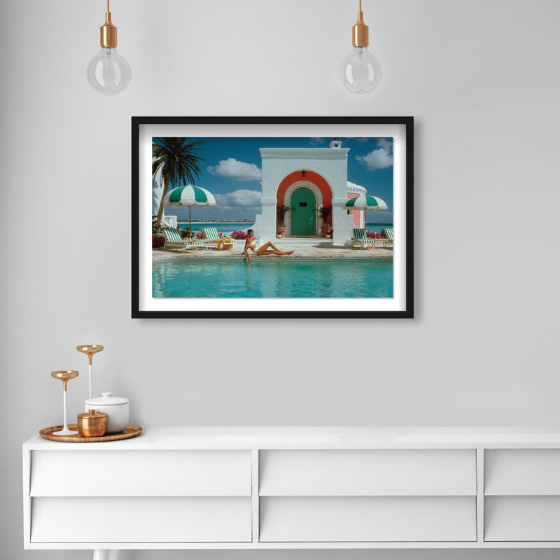 Summer Stillness Shadowbox Fashion Print by Oliver Gal, Black Frame, 15 x 10, 16.5"H x 11.5"W, White Shadowbox