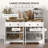Kitchen Storage Sideboard, Farmhouse Buffet Cabinet With Barn Style Doors, Drawers, Adjustable Shelves, White