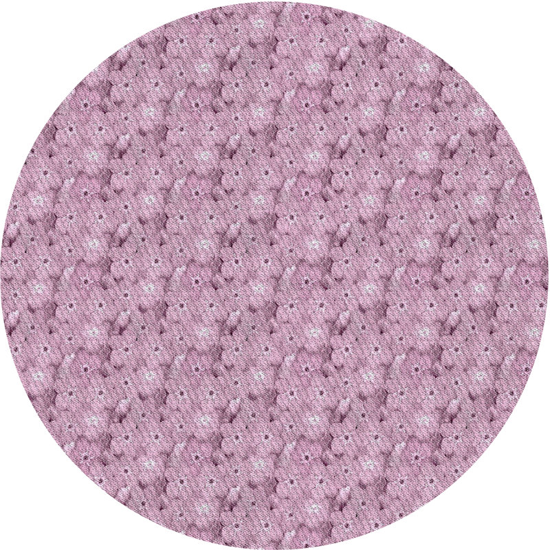 Tapis rose à motif floral Asha, Rond 6 pi